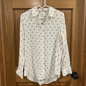 Equipment Femme 100% Silk Bee Print Button Down Blouse S